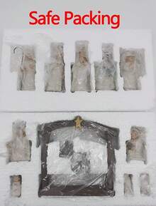 Juego de nacimiento con figuras de la Sagrada Familia, 12 piezas, figuras decorativas navideñas y religiosas hechas de resina y pintadas a mano, incluye al niño Jesús, María y José, blanco crema CFE5 - BLANCO - Ver 11