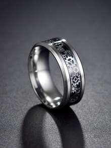 1pc Men's Fashionable Vintage Stainless Steel Gear Ring - Multicolor - View 7