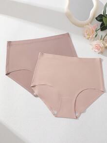 5 piezas/paquete Ropa interior sin costuras e invisible para mujer, de talle alto - Multicolor - Ver 5