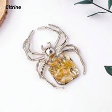 1PC Natural Crystal Ball Spider Ornaments Handmade Alloy Spider DIY Reiki Gemstone Halloween Decorative Crafts 4th Of July Women Fathers Dad Gift - Crystal Ball Spider - View 30