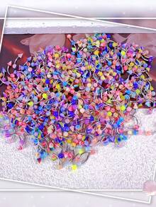 45 件/套不锈钢穿孔饰品，9 种款式，每种 5 件，舌环、眉环、鼻环、唇环