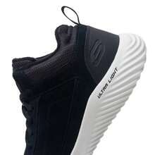 Skechers Giày nam thường ngày, giày thể thao cổ trung tối giản và thanh lịch với phần trên bằng da lộn, lót giữ nhiệt. - Đen/trắng - Xem 7