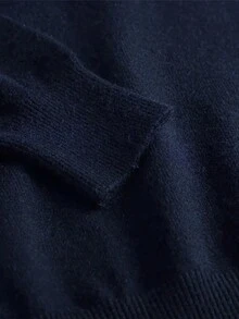 GRDR Men's Regular Shoulder Long Sleeve High Neck Sweater, Versatile For Daily Wear Knitted Pullover - Navy Blue - View 6