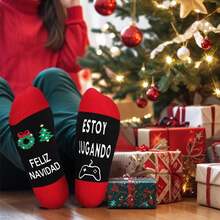 ¡RecomendadoCalcetines Hombre Divertidos, 2 Pares Calcetines Hombre Navideños Divertidos, Tubo Medio Calcetas Navideños para Regalos, Calcetas de Media para Mujer Papá, Adolescente, Cumpleaños¡Top de Temporada - 1 - Ver 2