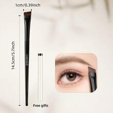 OEIEZ 3pcs Eyeliner & Eyebrow Brushes, Super Soft Fiber, Comfortable Grip, Create Soft Natural Makeup Look - Black - View 14