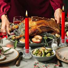 NACOOL 12PCS Candelabros a Granel, Candelabros de Vidrio Simples Europeos, Candelabros de Mesa Románticos, Adecuados para Decoración en Festivales, Bodas, Cumpleaños, Navidad, Fiestas de Eventos - 1 - Ver 7