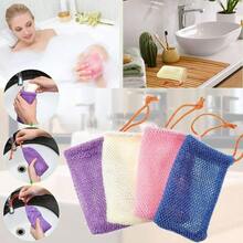1pc Multicolored Reusable Exfoliating Soap Saver Pouch, Mesh Nylon Soap Saver Bag With Drawstring, Knotted Shower Soap Bags For Foaming, Body Scrubber, Back Scrubber Skin Smoother For Exfoliating Dirt And Dead Skin, Personal Care Body Cleaning Tools, Bathroom Gadgets, Bathroom Decoration, Bathroom Accessories, Bath Brushes, Sponges & Bath Towels