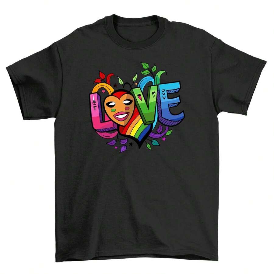 Pride_73 Rainbow Heart T-Shirt - Spread Love With Style! 100% Cotton, Funny Desi - 款式4 - 查看 1