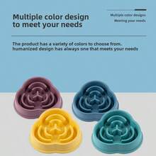 4 件装云形防吞食慢食宠物狗碗，塑料材质