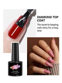 FN 2026 新款钻石玻璃凝胶封层 - 超亮高光泽免擦拭透明凝胶，耐刮擦持久，通过FDA测试，不含HEMA/TPO，不含酸，可卸除，LED UV光疗灯固化，适用于美甲沙龙和DIY美甲。 - 無色 - 查看 6