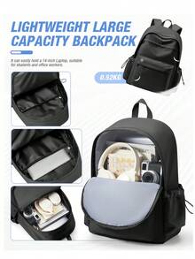 Mochila casual para mujer, mochila de moda para hombre, mochila para portátil de 14-15.6 pulgadas, mochila pequeña ligera y duradera, mochila impermeable para exteriores y la calle, mochila de estudiante coreana y japonesa, mochila portátil para uso diario, mochila sencilla para ir al trabajo para adolescentes, mochila deportiva de gran capacidad - Multicolor - Ver 5