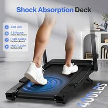 Urbango Foldable Treadmill With 10% Incline, Upgrade 3.5HP Low Noise Walking Pad Treadmill With Handle Bar, Adjustable Height, LED Display And 12 Preset Programs, 400 Lbs Capacity, For Home Office Under Desk, ZWIFT/KINOMAP APP & Pulse Monitor - View 6