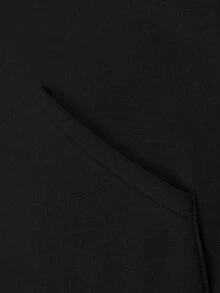 Fashion Kawaii Aesthetics Graphic Print Y2K Hooded Sweatshirt Hip Hop Punk Loose Long Sleeve Top Rock Goth Vintage Chic Pullover - màu đen - Xem 4