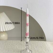 1支20厘米长杆3D雏菊蝴蝶结蜡烛，节日蜡烛，烛光晚餐蜡烛，家居装饰，生日蜡烛，多种颜色可选，适用于宴会、派对、浪漫婚礼、场地装饰 - 彩色 - 查看 10
