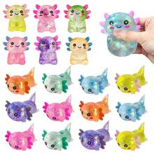1/3/5个随机颜色墨西哥蝾螈挤压玩具，减压玩具，动物玩具，可爱有趣的毛绒玩具，生日派对装饰，万圣节，圣诞节，圣诞袜礼物 - 彩色 - 查看 1