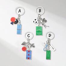 运动球钥匙扣，合金滴彩珐琅乒乓球、足球、篮球、羽毛球，运动员礼物，圣诞包包挂饰，汽车配件，送给老师、朋友、姐妹的礼物创意 - 彩色 - 查看 11