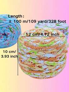 1 Gói Sợi Áo Phông Ombre, Cỡ Lớn 300g/Gói - Rộng 2cm, Sợi Dệt Kim, Mềm Mại, Đa Năng, Thích Hợp Cho Thủ Công DIY, Có Thể Dùng Để Móc Và Dệt Túi, Gối, Búp Bê, Chăn Đựng Đồ, Dép Đi Trong Nhà, Các Dự Án Móc Len, Nhiều Màu Sắc Có Sẵn, Sợi Nhiều Màu, Sợi Polyester, Sợi Acrylic, Sợi Móc Len, Sợi Thủ Công, Cuộn Sợi Sống Động, Vật Liệu Thủ Công Đa Năng, Phụ Kiện Và Vật Tư Dệt - Nhiều màu - Xem 5