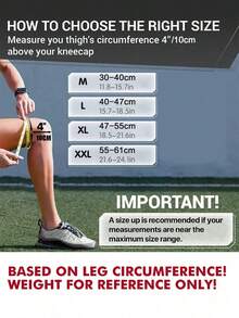 1pc- Adjustable Compression Knee Brace With Side Stabilizers & Patella Gel Pad For Knee Support, Knee Pad With Detachable Metal Strip Support, For Men & Women, Knee Support For Running, Workout, Daily Life ! (Black) - Black - View 4