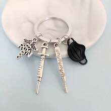 Juego de llavero de herramientas médicas únicas - Estetoscopio, jeringa y máscara - Perfecto para enfermeras, accesorios para automóvil, dije para bolso, accesorios escolares, góticos, Y2K, accesorios de Halloween, ideas de regalo para el Día del Maestro, Navidad
