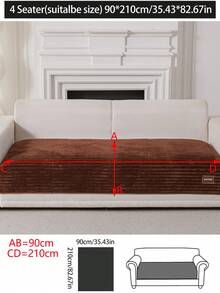 1pc Thick Plush Sofa Cushion Cover, Non-Slip Sofa Protector, Dust-Proof And Dirt-Resistant, Machine Washable, Pet-Friendly, Suitable For All Seasons, Adjustable For Corner Sofa, Bedroom, Office, Living Room, 1/2/3/4 Seater