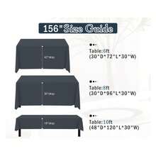 Black Tablecloths,6 Pack 90 * 156inch Stain And Wrinkle Resistant Polyester Black Rectangle Tablecloth,Decorative Fabric Table Cover For Party,Wedding,Kitchen,Dinning - Multicolor 774 - View 4