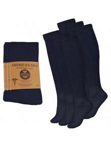 Mens Diabetic Over The Calf Socks Knee Premium Cotton High Socks - 藏蓝色 - 查看 1