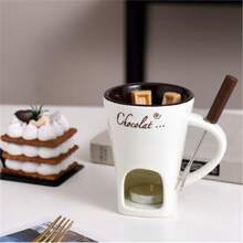 Ceramic Chocolate Melting Pot, Cheese Warmer Cup, Chocolate Melting Pot For Kitchen - Multicolor - View 3