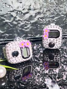 Fully Rhinestoned Flower Shaped Prayer Counter, Cute & Creative Electronic Counter, Manual Counting Device For Chanting Sutras - Multicolor - View 13