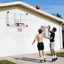 SPORTNOW Panneau de basket-ball mural, panier basket-ball extérieur, avec filet tous temps, panier spécial, pour l'intérieur et l'extérieur blanc - Noir et Blanc - Voir 8