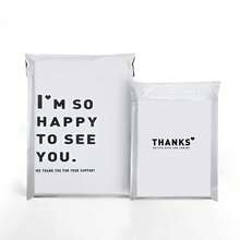 10/30pcs Pink Waterproof Courier Bag With English Text, Thick & Double-Sided Printed 12 Mil Packaging Envelopes, Multi-Size For Various Items Packing And Shipping Back To School - White - View 16