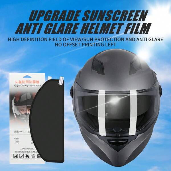 1pc Helmet Sunscreen Film Sticker Anti-Glare Film Motorcycle Riding Helmet Lens Protection Film Clear Vision Driving Motorcycle Accessories