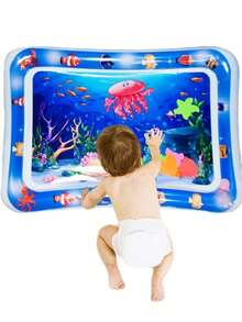 1件婴儿爬行训练水垫，加厚PVC防滑防爆充气水上游戏垫，多感官刺激游戏垫 - 彩色 - 查看 8