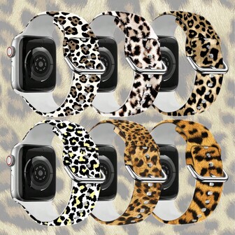 硅胶表带兼容 表带 38 毫米 40 毫米 41 毫米 42 44 45 46 毫米 49 毫米豹纹表带适用于 Ultra 系列 11/10/9/SE/8/7/6/5/4/3/2/1