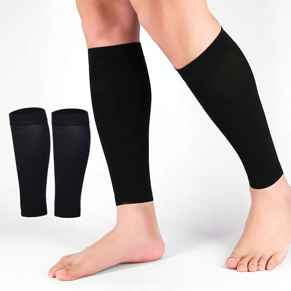 زوج من أكمام الساق الرياضية عالية المرونة، دعم العضلات، جوارب ضيقة قدم بدون قدم قابلة للتنفس، جوارب رياضية أداء عالي مقاسات متعددة للجنسين، معدات مثالية لهواة اللياقة البدنية لتعزيز كرة القدم والسلة والتنزه والدراجات والجري والأنشطة الخارجية