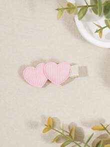 6pcs/Set Autumn/Winter New Corduroy Hair Clips, Cute Heart Shaped Girl Hair Clips, Valentine's Day Love Heart Holiday Hair Accessories