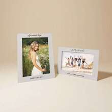 Marco de fotos de madera personalizado de 6 pulgadas/7 pulgadas, se puede grabar con nombre, fecha, mensaje, decoración del hogar personalizada y regalo familiar, adecuado para cumpleaños, aniversario, boda, dama de honor, regalos para padrinos