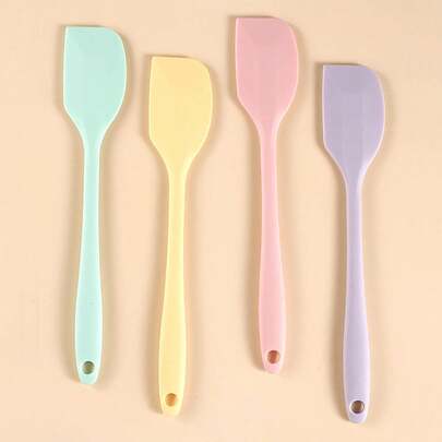 4 Stücke Silikon Spatel Set, Mini Silikon Schaber, 21 cm Marmeladenschaber, hitzebeständiges Buttermesser, Rühr- und Backwerkzeuge, Backzubehör, multifunktionale Küchenutensilien