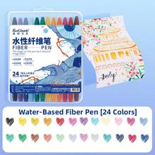 12/18/24/36/42 Colors Water-Based Fiber Tip Pens, Cute & Creative Coloring Markers, Journaling Pens, School & Office Supplies Gift Set
