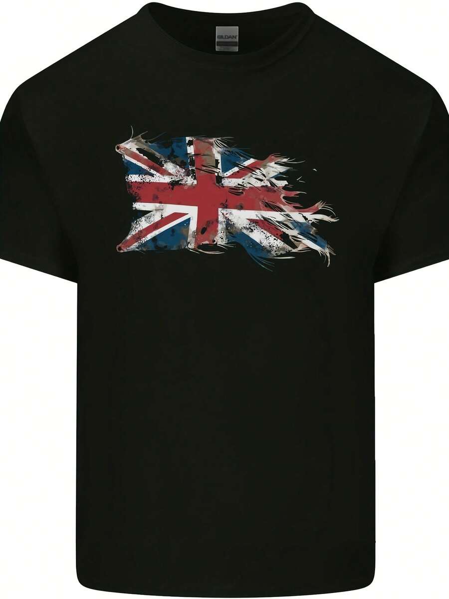 Distressed Union Jack Flag GB British Mens Cotton T-Shirt Tee Top - Kiểu 1 - Xem 1
