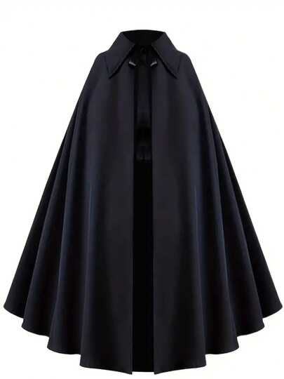 男士中世纪维多利亚蒸汽朋克哥特式斗篷 - 优雅披肩领系带设计，可机洗，适合万圣节、文艺复兴集市、化装舞会 - 维多利亚风格斗篷，无袖设计，男士万圣节服装，死神服装，巫师服装，万圣节服装，巫师长袍，吸血鬼服装，幽灵服装，男士巫师服装