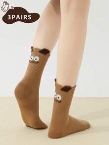 paquete de 1/2/3/5 pares de calcetines tipo barco con diseños de caras de animales de dibujos animados - Diseños adorables con orejas esponjosas y patrones de monstruos lindos. Calcetines tipo barco para mujeres y niñas en colores blanco, negro, gris y marrón, perfectos para usar en casa, de viaje o como regalo de Navidad para mujeres