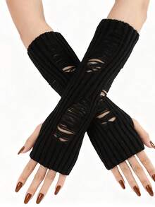 1 Pair Shiny Leather Sexy Punk Costume Party Formal Arm Warmers For Women