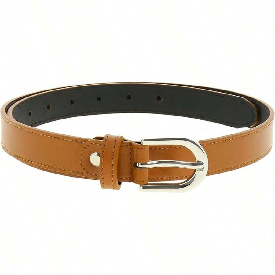 Women Genuine Leather Belt, Fashionable, Made In France - 駱駝 - 查看 1