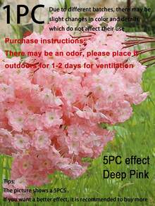 1pc 100cm Artificial Pink Sakura Flower Plant, Flame Retardant Silk Sakura Tree Branch For DIY, Wedding Party Background Wall Decor, Indoor, Garden, Office, Wedding And Party Decoration, Yard, Wall, Balcony, Bedroom, Living Room, Vase, Dining Table, Center Piece, Home Wedding Decor, Valentine's Day, Birthday Gift (Deep Pink, Light Pink, White, Champagne)