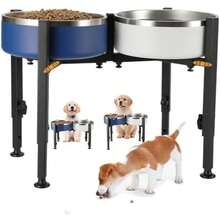 Pastel de ón para Perros, estación de alimentación de Perros Estable y sin Deslizamiento, 4 lturas justables, 5-11 Pulgadas de ncho justable, sin Soporte de rco de Mascota Elevado para Perros(B) - Tipo 2 - Ver 2
