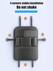 1pc Car Seat Back Storage Bag, Automotive Tissue Box Holder, Car Seat Back Organizer Pouch, Large Capacity Quilted Storage Bag - one-size - View 11