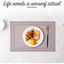 Washable Vinyl Placemats Set Of 4 For Indoor/Outdoor Use - H-simple Style-silver-gray - View 5