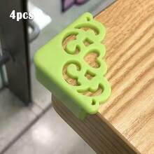 4pcs Silicone Corner Guards With Elegant Hollow Flower Design, Stylish Table Edge Protectors For Safety And Decor