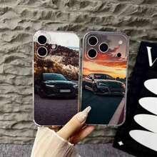 Funda de teléfono para coche deportivo A-Audis R-S compatible con  17,16,15,14,13,12,Pro,Max,Plus,E,SE4,Air,Mini funda transparente, funda compatible con  17, funda  17 Pro, funda  17 Pro Max - z6 - Ver 1