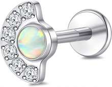 Limerencia 20G Hypoallergenic Titanium Threadless Flat Back Stud With 6mm 8mm Post,G23 Implant Grade Press Fit Push In Piercing Earring For Helix Nose Tragus Conch Cartilage(1pc)